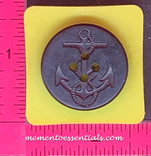Load image into Gallery viewer, Silicone Mold elegant cabochon Medallion button pin Anchor jewelry used with wax, gypsum, resin, hot glue, soap, clay, metal