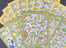 Load image into Gallery viewer, 8 Handmade Note Cards A2 with Envelope.  Flower leaves leaf Bouquet Daisy Flower Rose 2 card colors to choose from