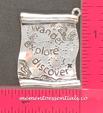Load image into Gallery viewer, Silicone Mold scroll with words wander, explore, discover you can use with wax, gypsum, resin, hot glue, soap, clay, metal and concrete
