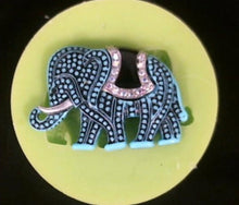 Load image into Gallery viewer, Silicone Mold Elephant Zoo Safari Africa button jewelry used with wax, gypsum, resin, hot glue, soap, clay, metal