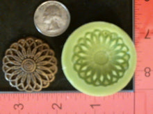 Load image into Gallery viewer, Silicone Mold elegant cabochon Medallion button pin jewelry used with wax, Candle, gypsum, resin, hot glue, soap, clay, concrete, metal