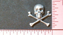 Load image into Gallery viewer, Silicone Mold Skull Cross Bones jewelry used with wax, Candle, gypsum, resin, hot glue, soap, clay, concrete, metal