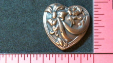 Load image into Gallery viewer, Silicone Mold elegant Heart cabochon Medallion flower garden vine button jewelry used with wax, gypsum, resin, hot glue, soap, clay, metal