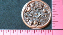 Load image into Gallery viewer, Silicone Mold elegant cabochon Medallion button pin flower jewelry used with wax, gypsum, resin, hot glue, soap, clay, metal