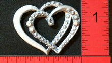 Load image into Gallery viewer, Silicone Mold elegant Double Heart Pin jewelry used with wax, gypsum, resin, hot glue, soap, clay, metal