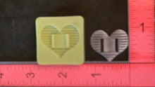 Load image into Gallery viewer, Silicone Mold Heart Ribbon Plate used with wax, gypsum, resin, hot glue, soap, clay, metal