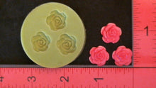 Load image into Gallery viewer, Silicone Mold rose flower used with card, wax, scrapbooking, Candle, gypsum, resin, hot glue, soap, clay, concrete, metal