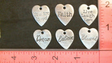 Load image into Gallery viewer, Silicone Mold hearts with words live, love laugh, faith, you are loved, believe, blessed, dream resin, hot glue, soap, clay, concrete, metal
