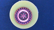 Load image into Gallery viewer, Silicone Mold elegant daisy Sun Flower cabochon Medallion button pin jewelry used with wax, gypsum, resin, hot glue, soap, clay, metal