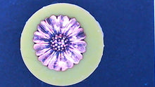 Load image into Gallery viewer, Silicone Mold elegant daisy Sun Flower cabochon Medallion button pin jewelry used with wax, gypsum, resin, hot glue, soap, clay, metal