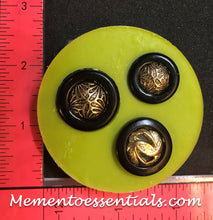 Load image into Gallery viewer, Silicone Mold elegant button jewelry ornate used with wax, gypsum, resin, hot glue, soap, clay, metal