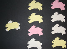 Load image into Gallery viewer, 10 running rabbit bunny hare cotton tail Easter cutout cut out Paper Piecing, Embellishment