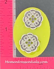 Load image into Gallery viewer, Silicone Mold elegant button flower heart jewelry used with wax, gypsum, resin, hot glue, soap, clay, metal
