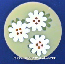 Load image into Gallery viewer, Silicone Mold elegant daisy Sun Flower cabochon Medallion button pin jewelry used with wax, gypsum, resin, hot glue, soap, clay, metal
