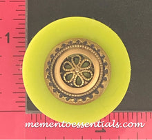 Load image into Gallery viewer, Silicone Mold elegant daisy Sun Flower cabochon Medallion button pin jewelry used with wax, gypsum, resin, hot glue, soap, clay, metal
