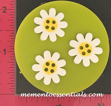 Load image into Gallery viewer, Silicone Mold elegant daisy Sun Flower cabochon Medallion button pin jewelry used with wax, gypsum, resin, hot glue, soap, clay, metal
