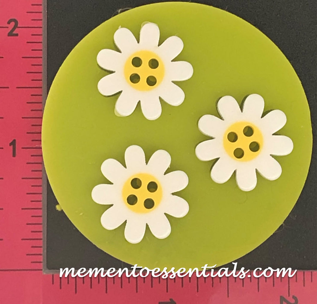 Silicone Mold elegant daisy Sun Flower cabochon Medallion button pin jewelry used with wax, gypsum, resin, hot glue, soap, clay, metal