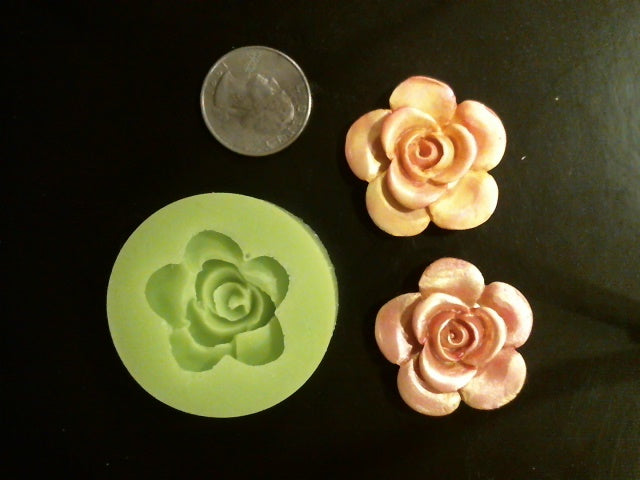 Silicone Mold Rose Flower used with Resin Clay Hot Glue Metal