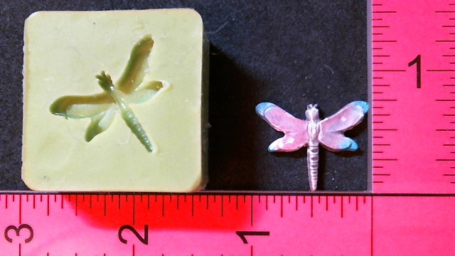 Silicone Mold dragonfly dragon fly Medallion flower garden vine button jewelry used with wax, gypsum, resin, hot glue, soap, clay, metal