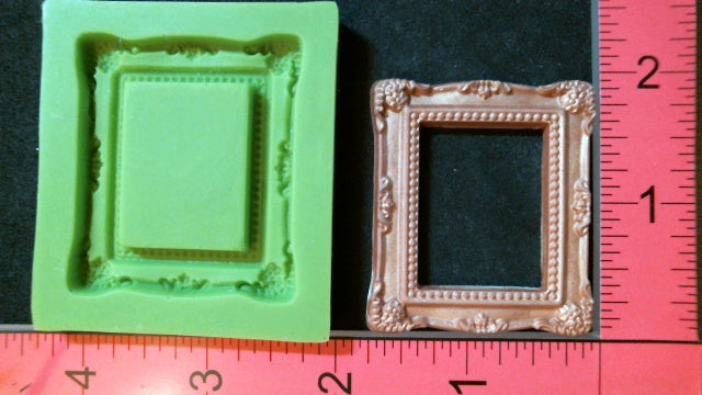 Silicone Mold elegant picture frame flower used with wax, gypsum, resin, hot glue, soap, clay, metal