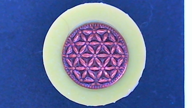 Silicone Mold elegant cabochon Medallion button pin jewelry used with wax, gypsum, resin, hot glue, soap, clay, metal