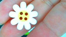 Load image into Gallery viewer, Silicone Mold elegant daisy Sun Flower cabochon Medallion button pin jewelry used with wax, gypsum, resin, hot glue, soap, clay, metal
