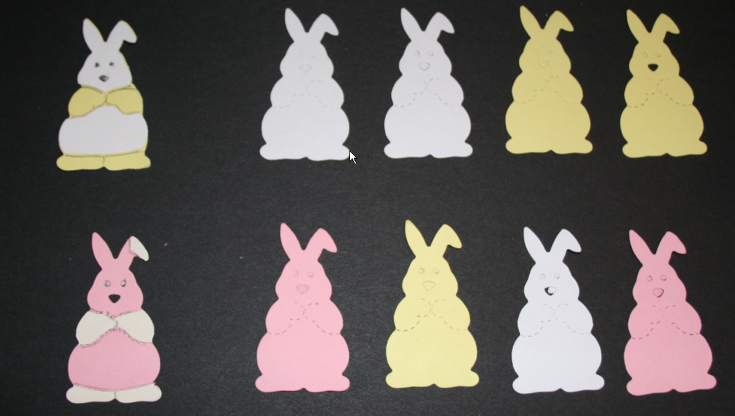 10 rabbit bunny hare cutout cut out Paper Piecing, Embellishment