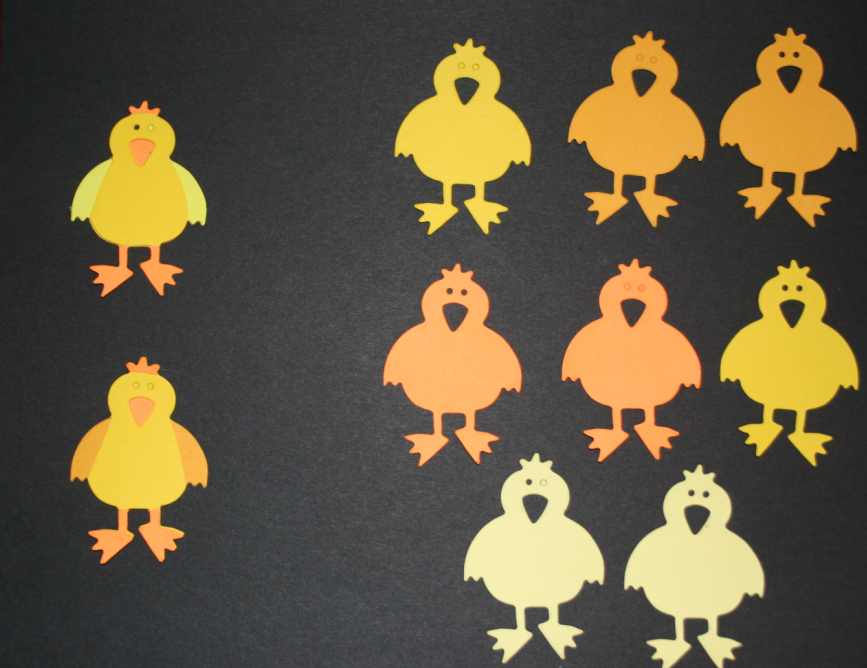 8 Bird, Chicken, Hen, Rooster Die Cut Embellishment, Paper Piecing, Easter